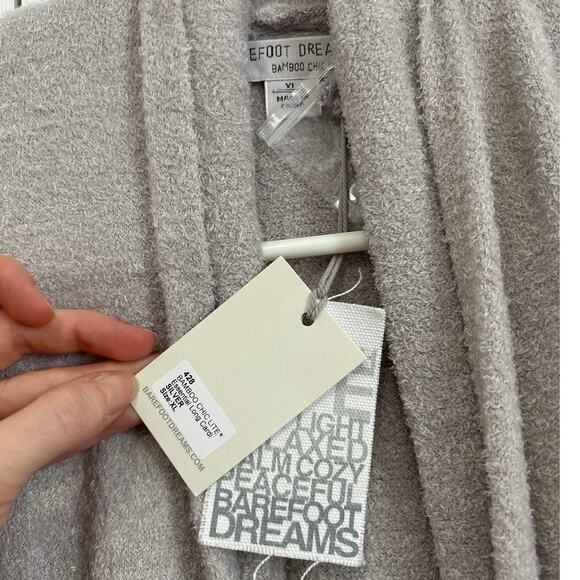 Barefoot Dreams NWT Bamboo Chic Lite Essential Long Cardigan Silver Gray XL - Picture 10 of 11